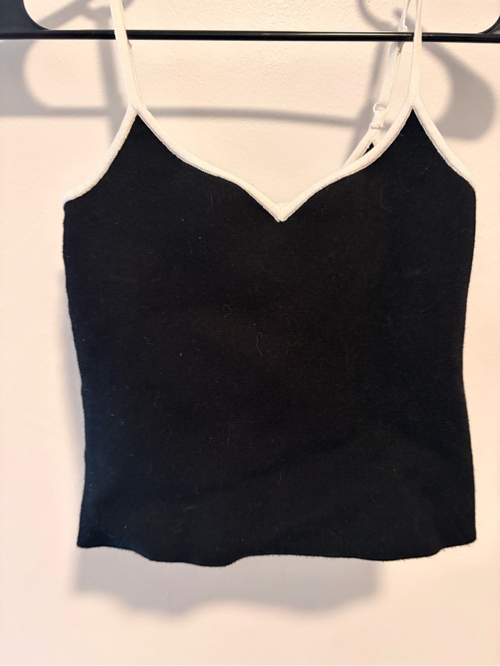 Express Black Cami top with White Contrast Trim